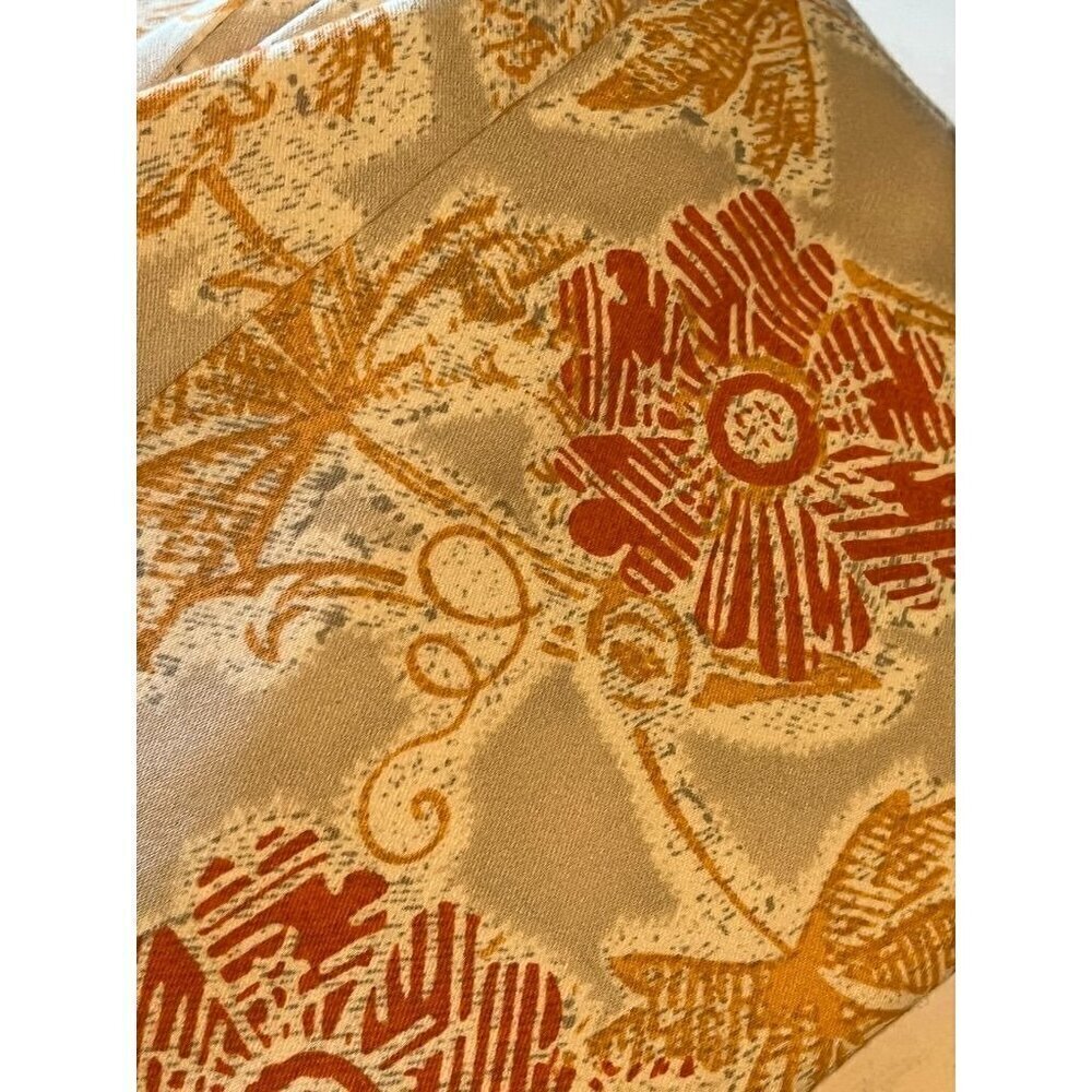 Sigrid Olsen Pant Women 12 Tan Straight Leg Ankle Floral Tropical Retro Western - Picture 13 of 13